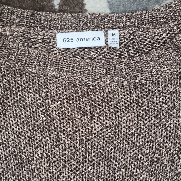 525 AMERICA Weave Brown Gold Tint PullOver SWEATER - Picture 12 of 12